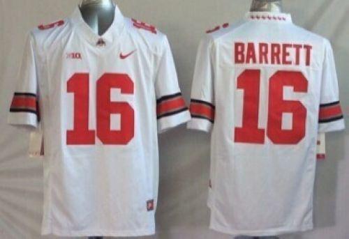 Buckeyes #16 J. T. Barrett White Stitched Youth NCAA Jersey - Click Image to Close